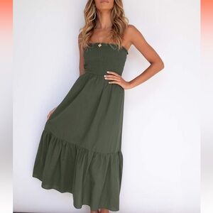 ZESICA Women's Summer Strapless Dress Off Shoulder Sleeveless High Waist